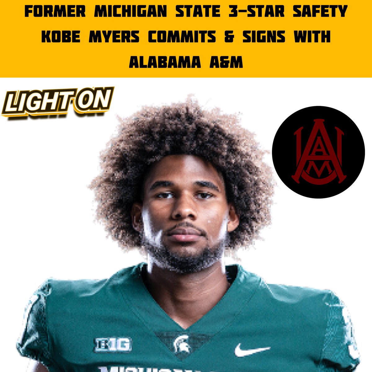 Former Michigan State 3⭐️ Safety Kobe Myers Has #Committed & #Signed With Alabama A&M, Per @AamufbR . @KobeMyers31