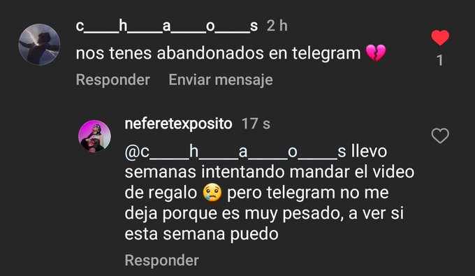 Para los de telegram, no os tengo olvidados, intento solucionar esto 😢 creo que esta semana puedo arreglarlo