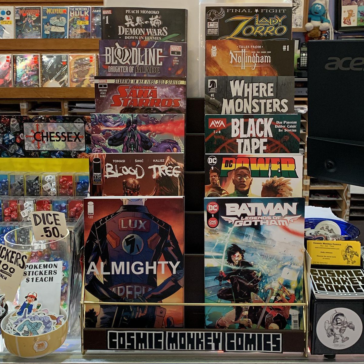 cosmicmonkey's tweet photo. Here are the featured titles this week. #almighty #batmanlegendsofgotham #bloodtree #dcpower #darkwebfinale #blacktape #starwarssanastarros #wheremonsterslie #bloodlinedaughterofblade #talesfromnottingham #demonwarsdowninflames #ladyzorrofinalfight #ncbd #newarrivals https://t.co/vG7uhrG4qZ