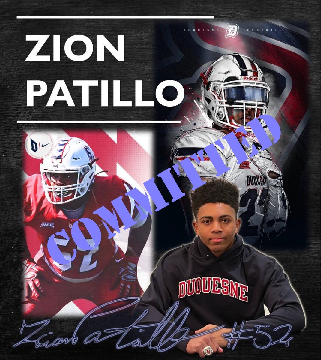 I have committed to Playing Football at Duquesne University. I would like to thank The Holy Spirit for leading my Dad to introduce me to Dr. J when I was 8. Mr. Erving spoke Football into my spirit and nicked named me Mount Zion. Thanks Dr. J. Much Love. Mount Zion#52