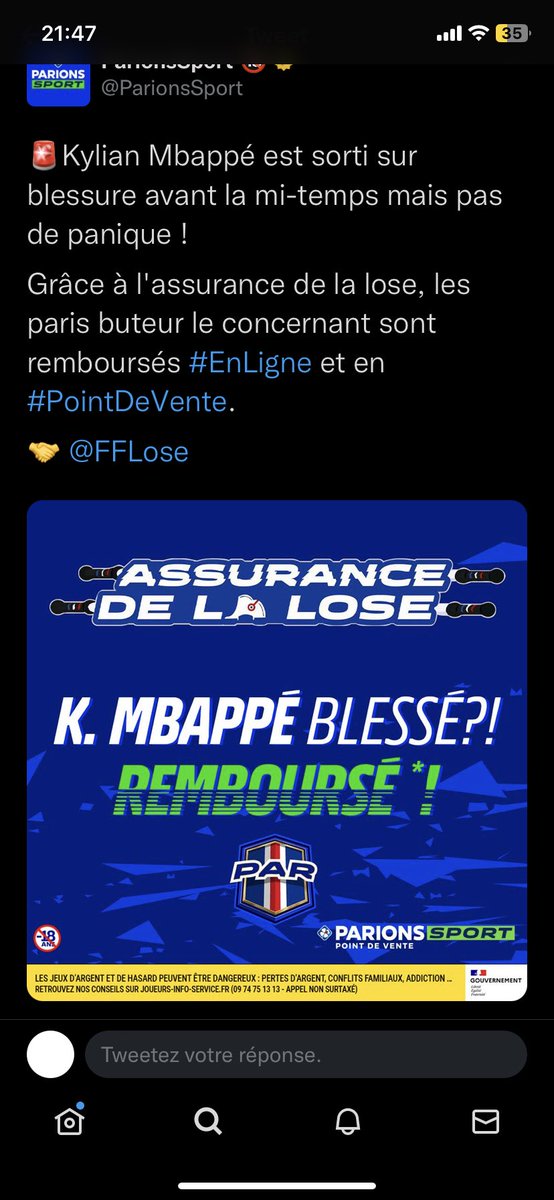 pablitodubinks7's tweet photo. @Betclic Tout le monde rembourse mbappe honte a vous si vous ne le faite pas !!!! https://t.co/cOyjYMGqQA