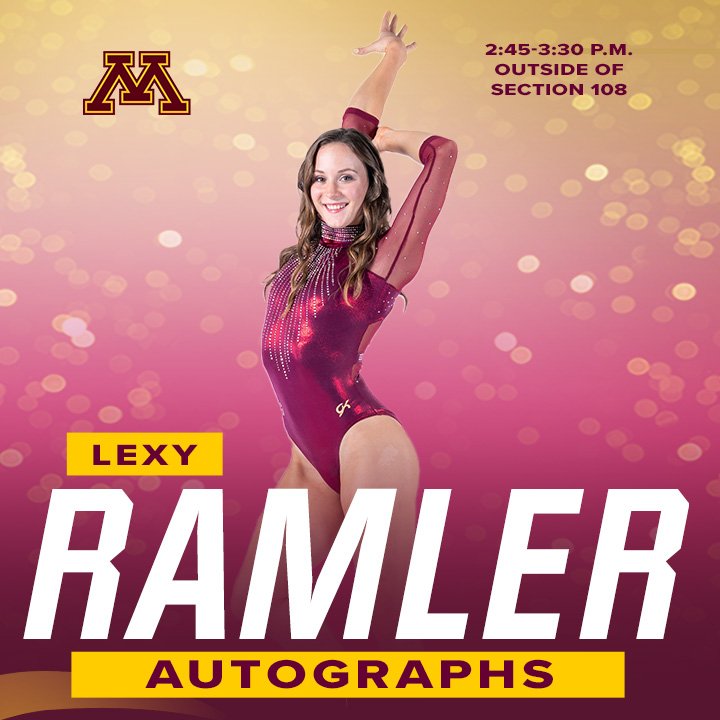 Gopher fans 🗣️ 

<a href="/LexyRamler/">Lexy Ramler</a> will be signing autographs prior to our meet this Saturday! She will be located outside of section 108 on the Maturi Pavilion concourse, signing autographs from 2:45-3:30 p.m.

#SkiUMah #AlwaysGolden