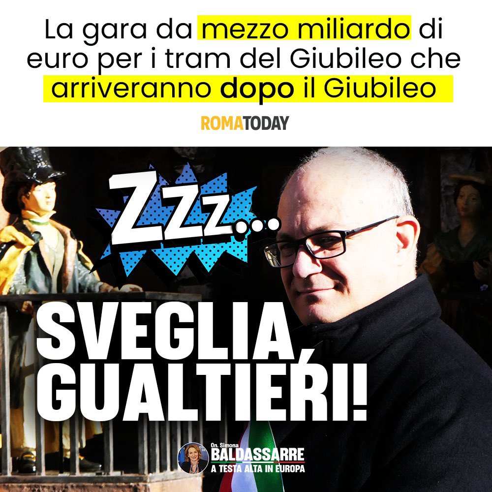 Il solito Gualtieri. Annuncia la gara dei tram per il Giubileo l, ma i tram - se siamo fortunati - arriveranno dopo. 
Come è possibile che non riesce a farne una giusta?