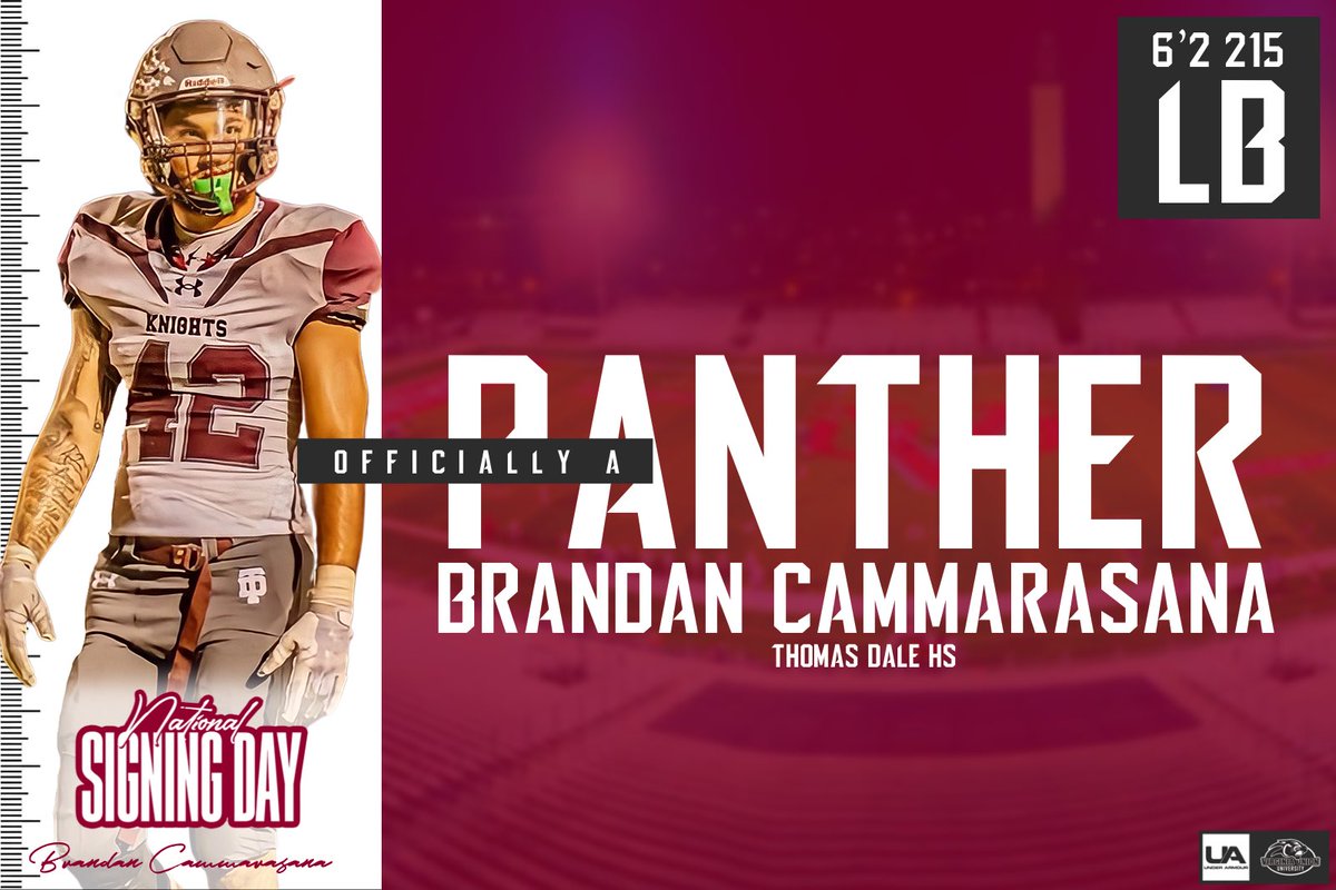 Signed ✍️
Welcome to <a href="/VAUnion1865/">Virginia Union</a> 
Brandan Cammarasana- LB/Edge
Thomas Dale HS 
#PLAY411