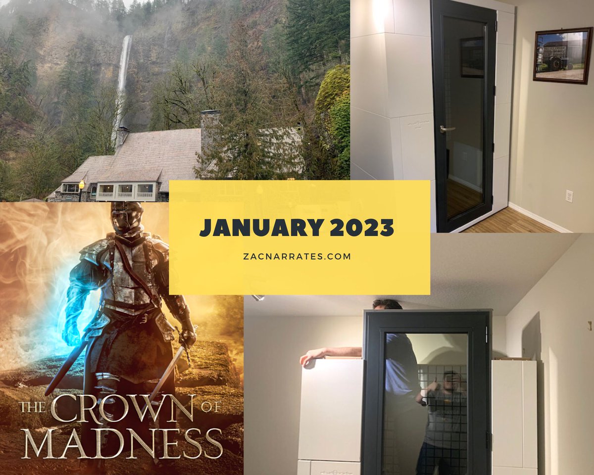 ZacNarrates's tweet photo. Ah, one of those months where “the first Wednesday of the month” is actually the 1st, which means an early newsletter…yay? 
- I’m very nearly finished recording, “The Crown of Madness,” by Blake R. Wolfe. 
- I bought a booth! 
- A friend recommended I check out Multnomah Falls! https://t.co/fjMwyZjpNe