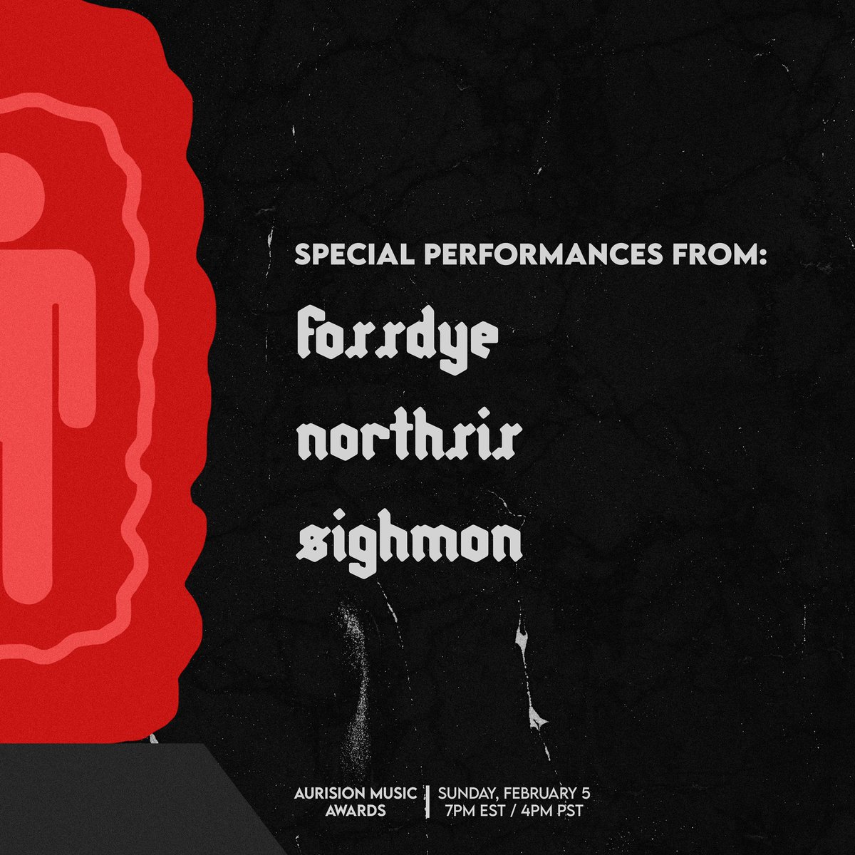 Aurision (@aurisi0n) on Twitter photo We are excited to announce our second annual Aurision Music Awards!
Tune in Feb 5th at 7pm est/4pm pst to watch the live premiere with special performances from <a href="/foxxdyee/">foxxdye</a>, formally known as <a href="/thechinablue/">the china blue</a> , <a href="/northxix/">north</a> and <a href="/sighmxn/">sighmon. 🏴☠️</a>!
Stay tuned for category + nominee announcements! We are excited to announce our second annual Aurision Music Awards!
Tune in Feb 5th at 7pm est/4pm pst to watch the live premiere with special performances from <a href="/foxxdyee/">foxxdye</a>, formally known as <a href="/thechinablue/">the china blue</a> , <a href="/northxix/">north</a> and <a href="/sighmxn/">sighmon. 🏴☠️</a>!
Stay tuned for category + nominee announcements!