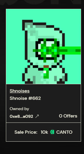 __ashutoshkr's tweet photo. Damn, My Shnoises #662 got sold for 10k $canto 🤯
@Shnoises 
#shnoises #canto #CantoNFT https://t.co/P8tmslRmOW