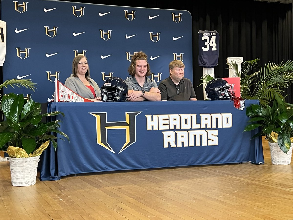 National Signing Day 23 is coming to a close! <a href="/HeadlandFootba1/">Headland Rams Football</a>’s <a href="/connercook927/">Conner Cook</a> signing to play with <a href="/HawksFootball/">Huntingdon Football</a>!