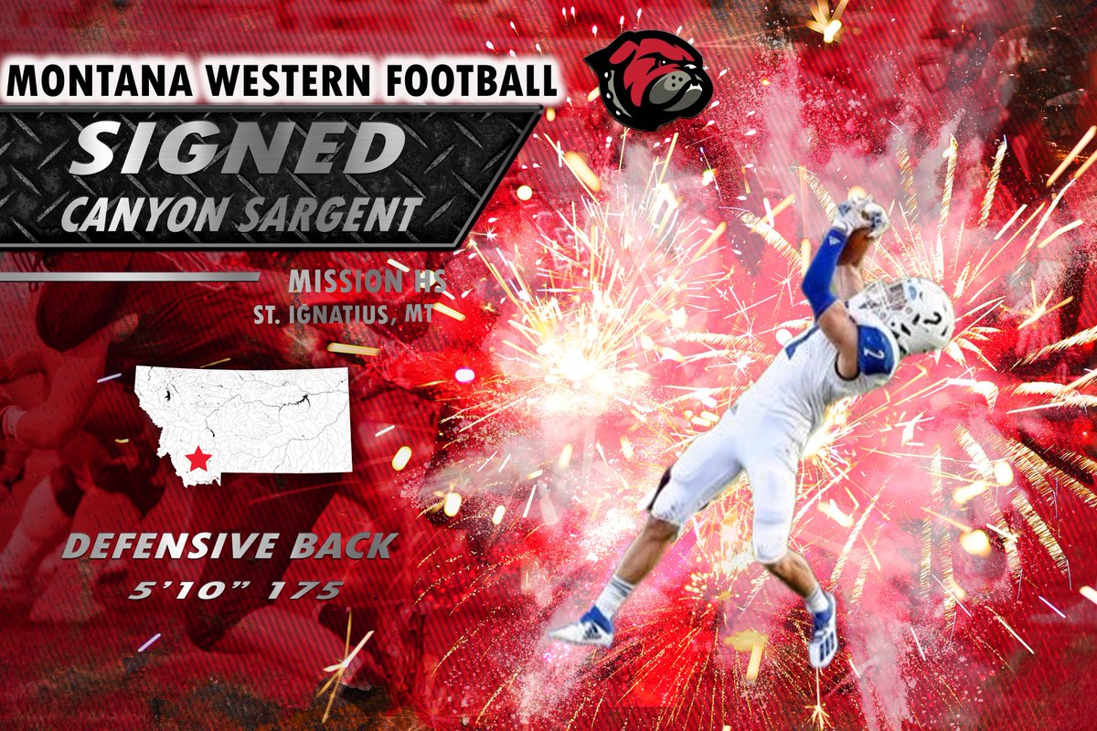 🖊️Canyon Sargent
📍 Mission HS, MT
🏈5'10'' 175lbs, DB
Canyon joins the Dawgs D as a pure athlete with a great attitude! Canyon will be a valued asset and fantastic addition to the Dawgs DB crew!   
#DYD #PowerOfOne #DawgFamily @sargent_canyon