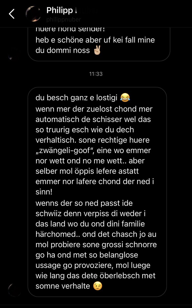 Ein Daniel teilt mir zur Abwechslung mit, dass mein Partner nicht hübsch genug sei. #guteNachtliebeSchweiz