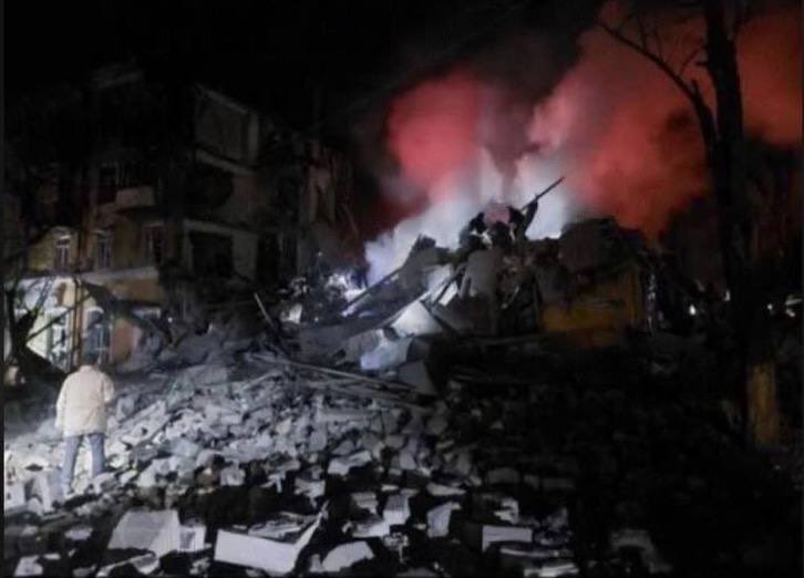 Russian rocket just hit a residential building, 2 entrances demolished, people are screaming under the rubble. This has to stop but it does not. Ukraine still needs more weapons to prevent more deaths.