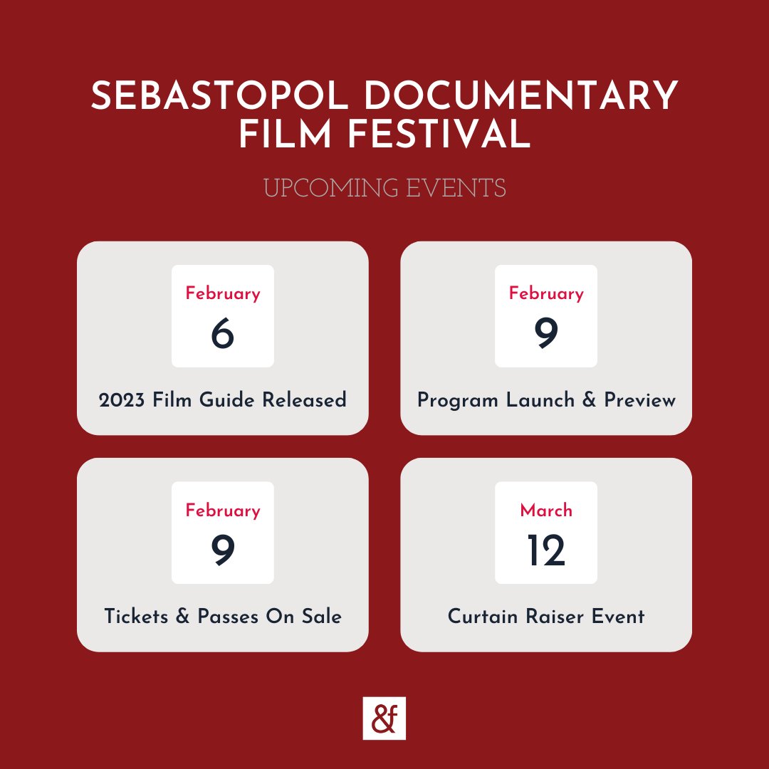 🎬 Any documentary film lovers out there? Make sure to check out the upcoming festival produced by <a href="/SebastopolDocs/">Sebastopol Doc Fest</a>  🎬

#documentaryfilmfestival #documentaryfilmmaker #2023filmfestival