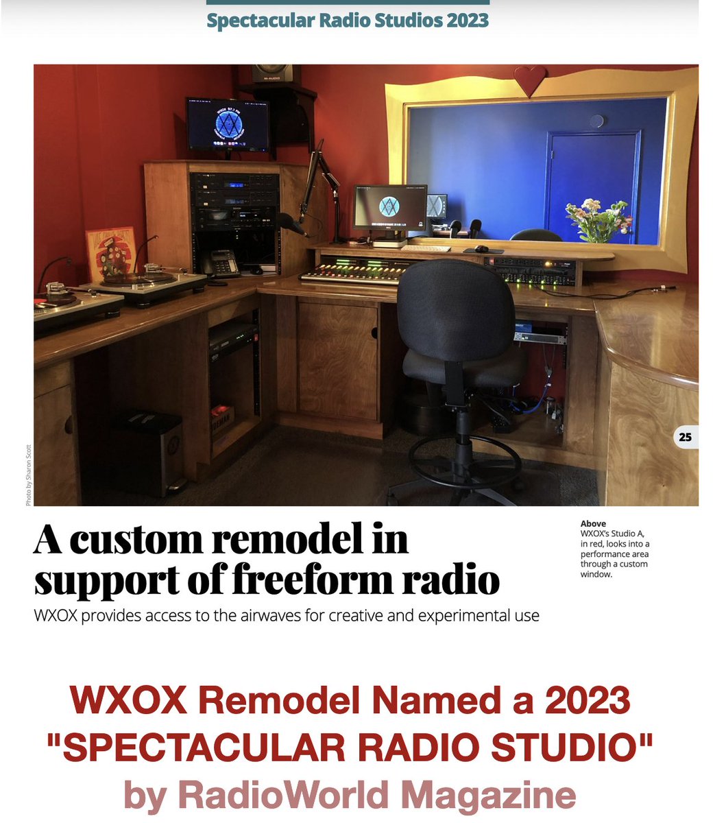ARTxFM's tweet image. WXOX has been named a 2023 "Spectacular Studio" by RadioWorld Magazine!!!  We are so thankful for all our  supporters who made our renovation possible and for all the DJs who make it sound so good!  CLICK HERE to learn more in the free RadioWorld E-book:  www2.smartbrief.com/rest/lp-proxy/…