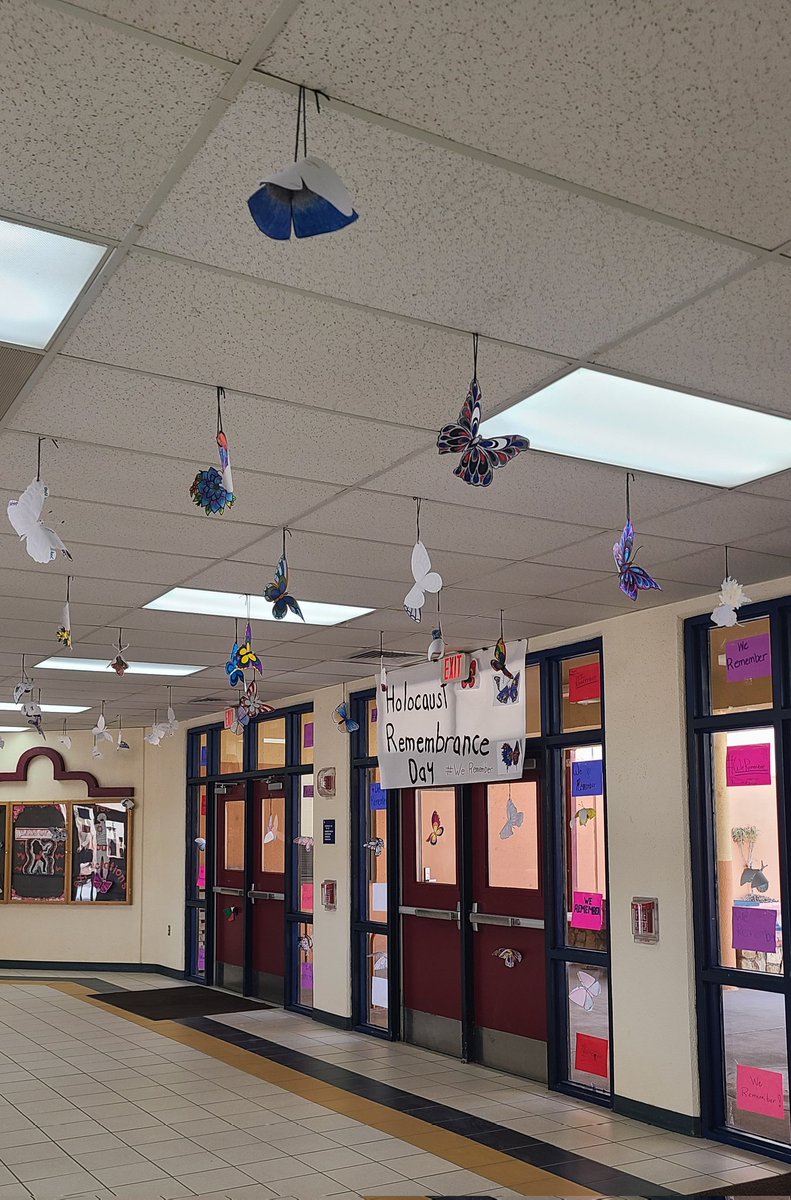 SEHS RLA students remember the children who parished from the Terezin Concentration Camp between 1942-1944 with our  "Butterfly Project". Of 15,000 children that passed through this camp fewer than 100 survived. #sehsthebest #WeRemember