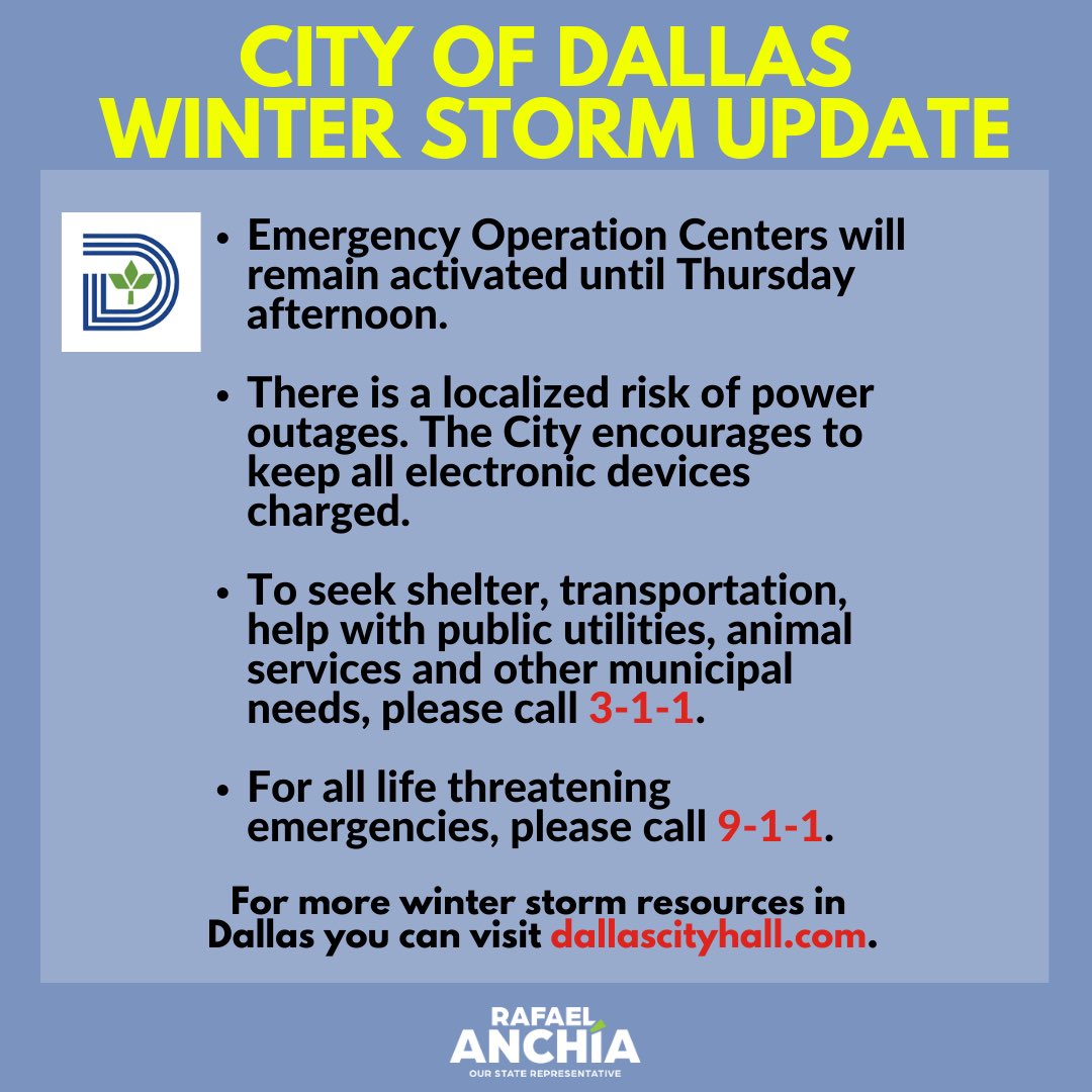 Rafael Anchía on Twitter "Update from the City of Dallas and TxDOT to