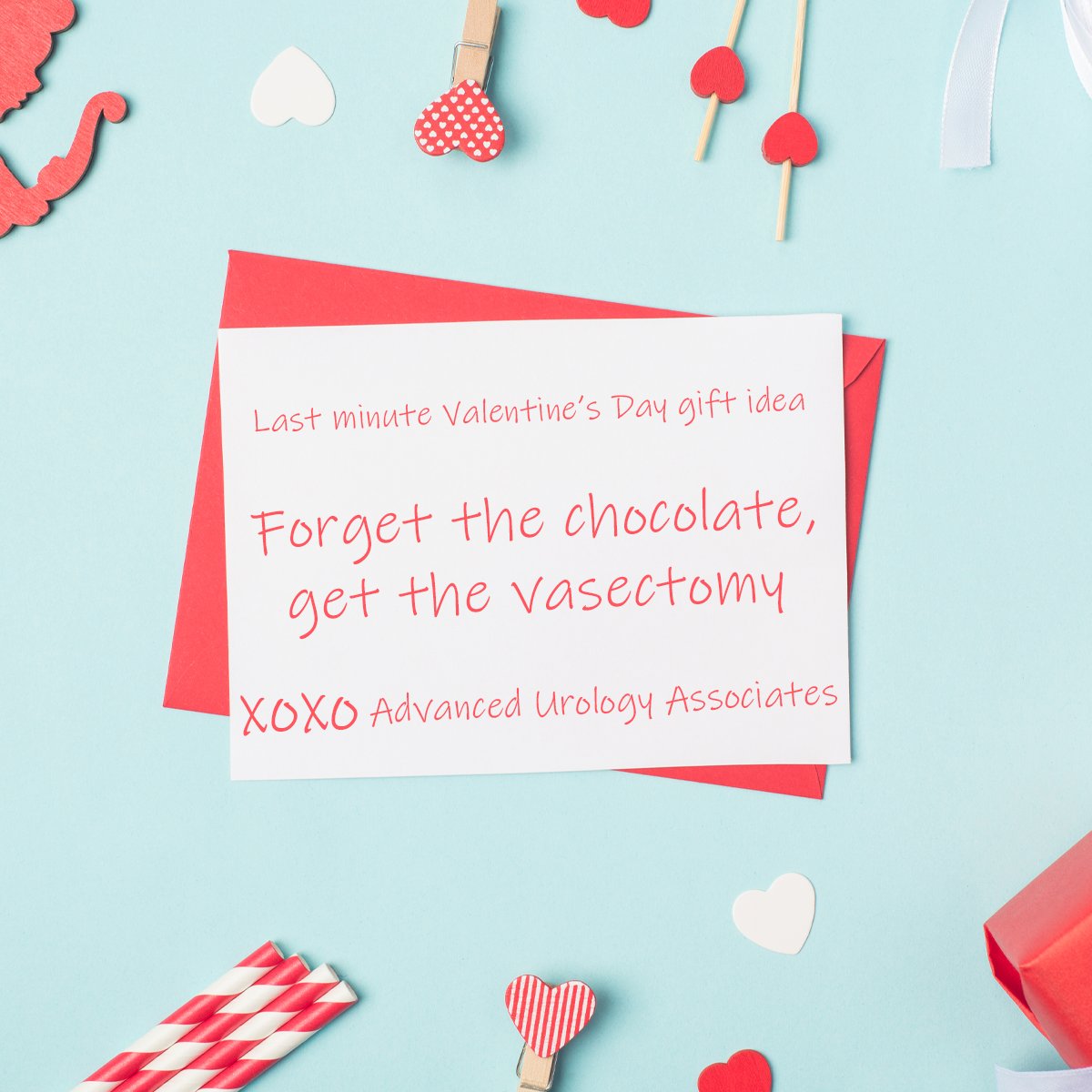 Valentine's Day is almost here! Click the link below to schedule an appointment with us: 
advuro.com/vasectomy/cons…