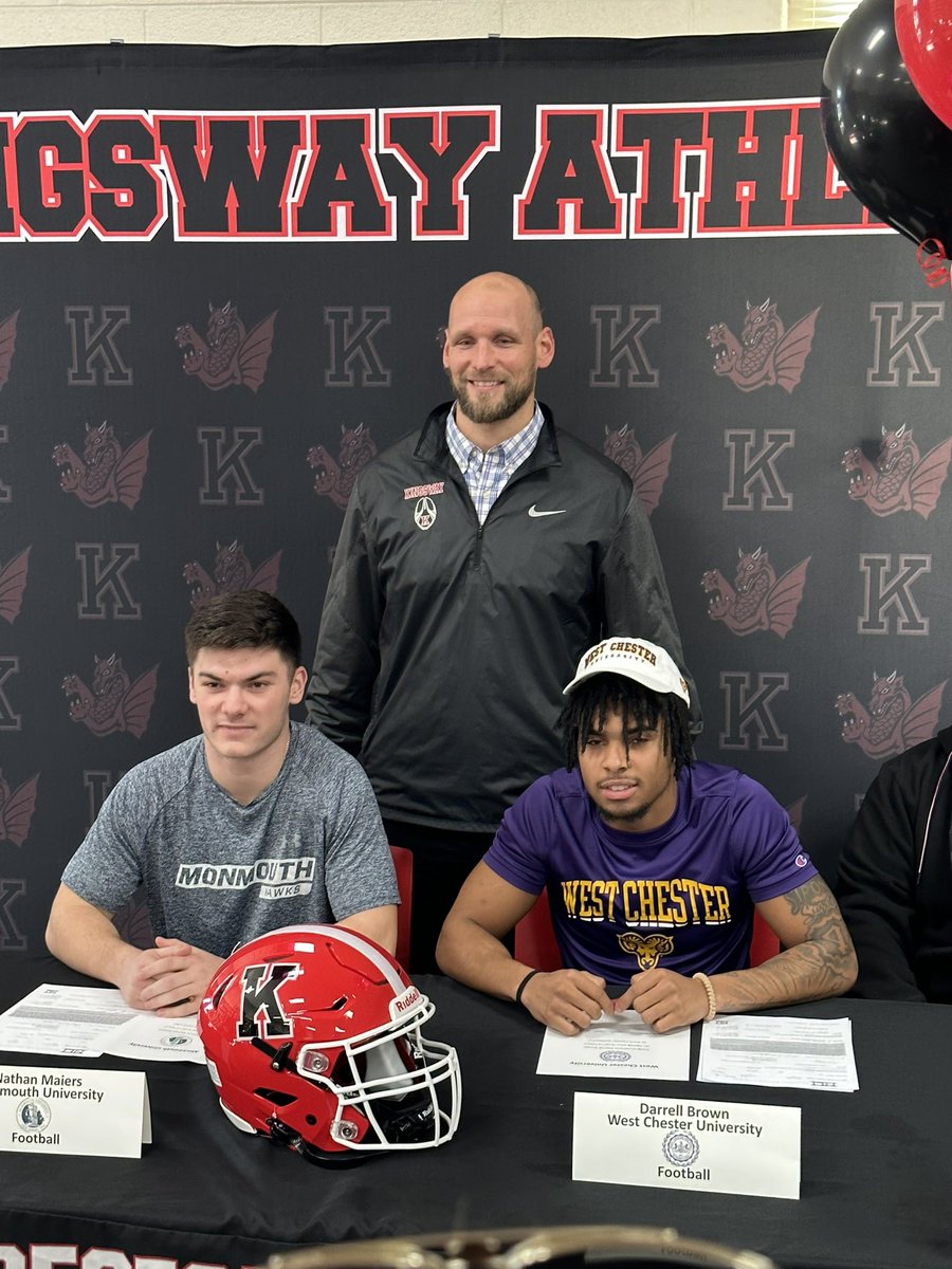 Congrats to our Dragons Darrell Brown - West Chester University and Nate Maiers- Monmouth University who committed to play football at the next level! 🔴⚫️