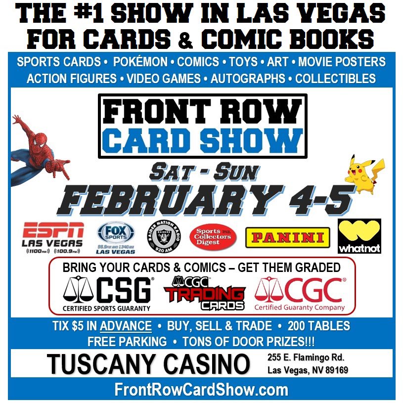 SlabStat's tweet image. What are you doing this weekend?  Hangout with us an @frontrowcardsho at Tuscany Casino in #Vegas