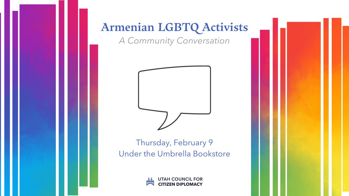 Just 2 days away!

If you have time this Thursday, come chat w/ visiting Armenians involved in LGBTQ activism. Learn about their lives &amp; work in their communities at this cozy bookstore gathering. Snacks provided, questions encouraged!

Details here: bit.ly/ArmenianLGBTQ