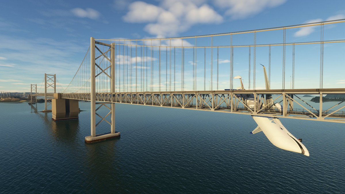 ARROW2929's tweet image. 高松空港〜瀬戸大橋

1回目、瀬戸大橋網に捕獲された💦
2回目、橋くぐり成功✌️
3回目、橋着陸🛬成功😁

ベルーガちゃん🐬😍#BelugaModPlease for #msfs2020