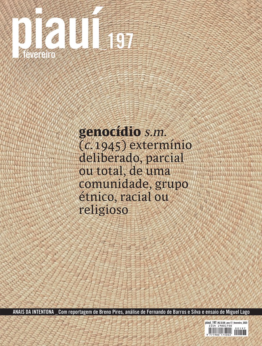 A tragédia. A imagem de capa da edição de fevereiro traz o detalhe de uma cesta trançada em cipó-titica por yanomamis. A piauí_197 estará disponível aos assinantes em nosso site e app a partir de amanhã.