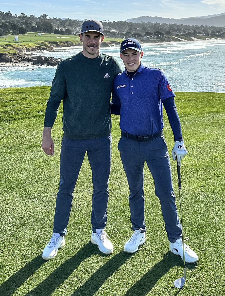 All set for Pebble Beach! Great to play with you today @GarethBale11!!