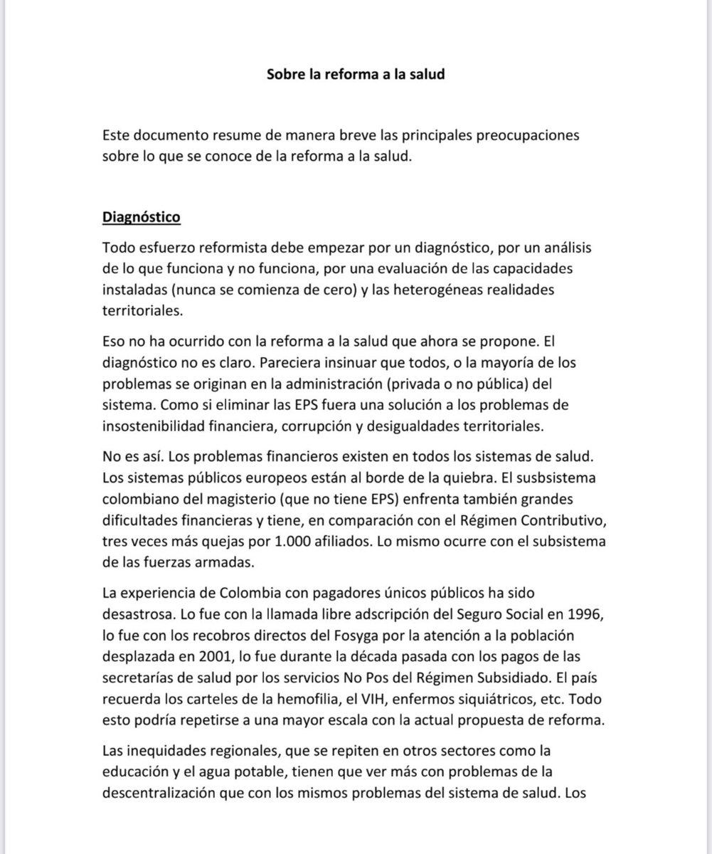 paulabolivar's tweet photo. Estás son las críticas que tiene el MinEducacion @agaviriau sobre la reforma a la salud. Estas son algunas de las advertencias que ha entregado durante el Consejo de Ministros. #ReformarLaSalud https://t.co/MZjRwYzxHa