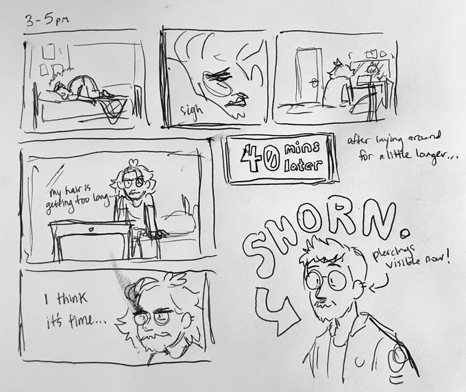 it was time for a haircut #HourlyComicDay2023 #hourlycomics 