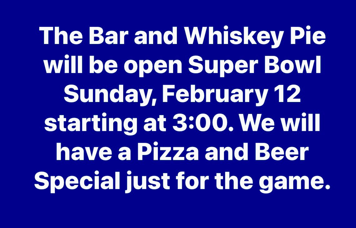 Come see us for the game.