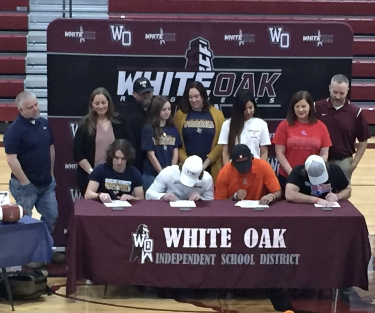 Great Day to be a Roughneck!!!! It’s Official Congratulations Men <a href="/HoldenHodges13/">Holden Hodges</a> <a href="/KirklandCobb/">Kirkland Cobb</a> <a href="/NoahCarter2023/">Noah Carter</a> <a href="/LandynGrant/">Landyn Grant</a> <a href="/WhiteOak_HS_TX/">Jackson Parker</a> <a href="/kris_iske/">Kris Iske</a> <a href="/BoweryGarrett/">Garrett Bowery</a> <a href="/KlintBlanknship/">Coach Blankenship</a>