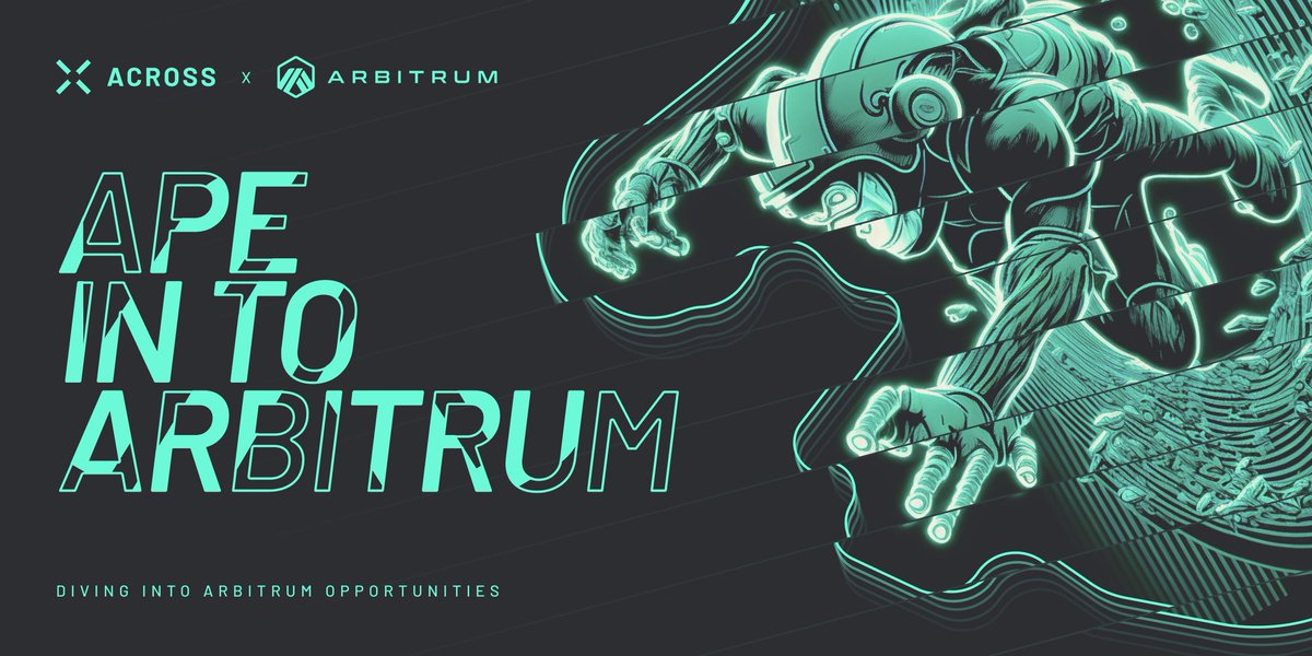 1/2 Travelers 🐵📣

See all the #Arbitrum hype but not sure how to get involved?

Strap in for our #ApeIntoArbitrum month-long campaign!
Join us each week as we take you on a deep dive into some <a href="/arbitrum/">Arbitrum</a> hidden gems with videos, giveaways, tutorials &amp; project team interviews.