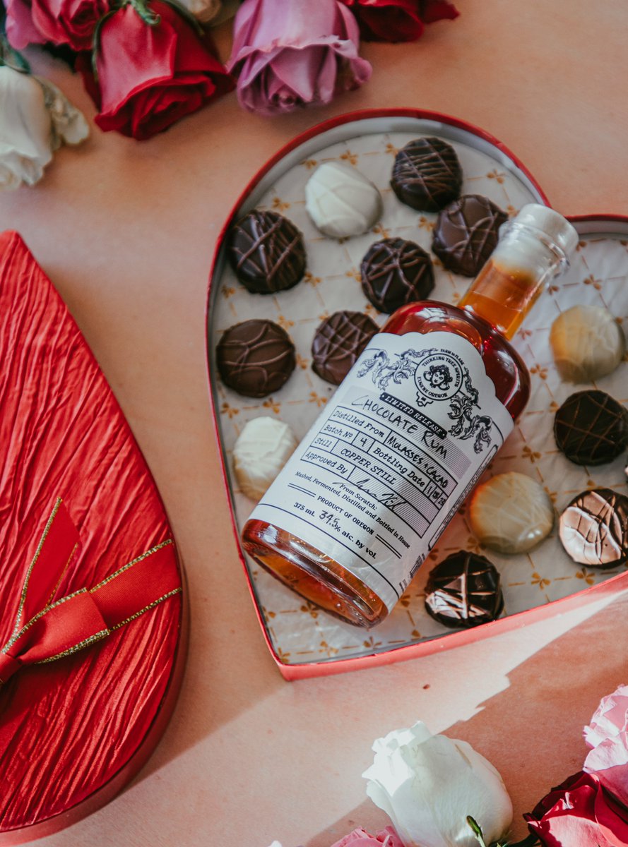 🍫🥃Do you know what’s better than a box of chocolates? A bottle of small-batch Chocolate #Rum! This very special barrel-aged rum is back for the month of #February. Come enjoy a complimentary sample all month long and take a bottle home with you! #eugeneoregon