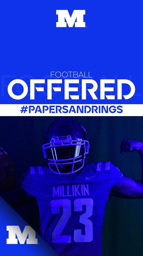 After a great conversation with <a href="/CoachAllgeier/">Patrick Allgeier</a> am blessed to receive a offer from Millikin University  <a href="/MU_BigBlueFB/">Millikin Football</a> <a href="/iamcoachgene/">Gene Robinson III</a> @GermantownRed
