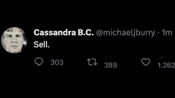 Michael Burry has now deleted his account, after tweeting this yesterday: