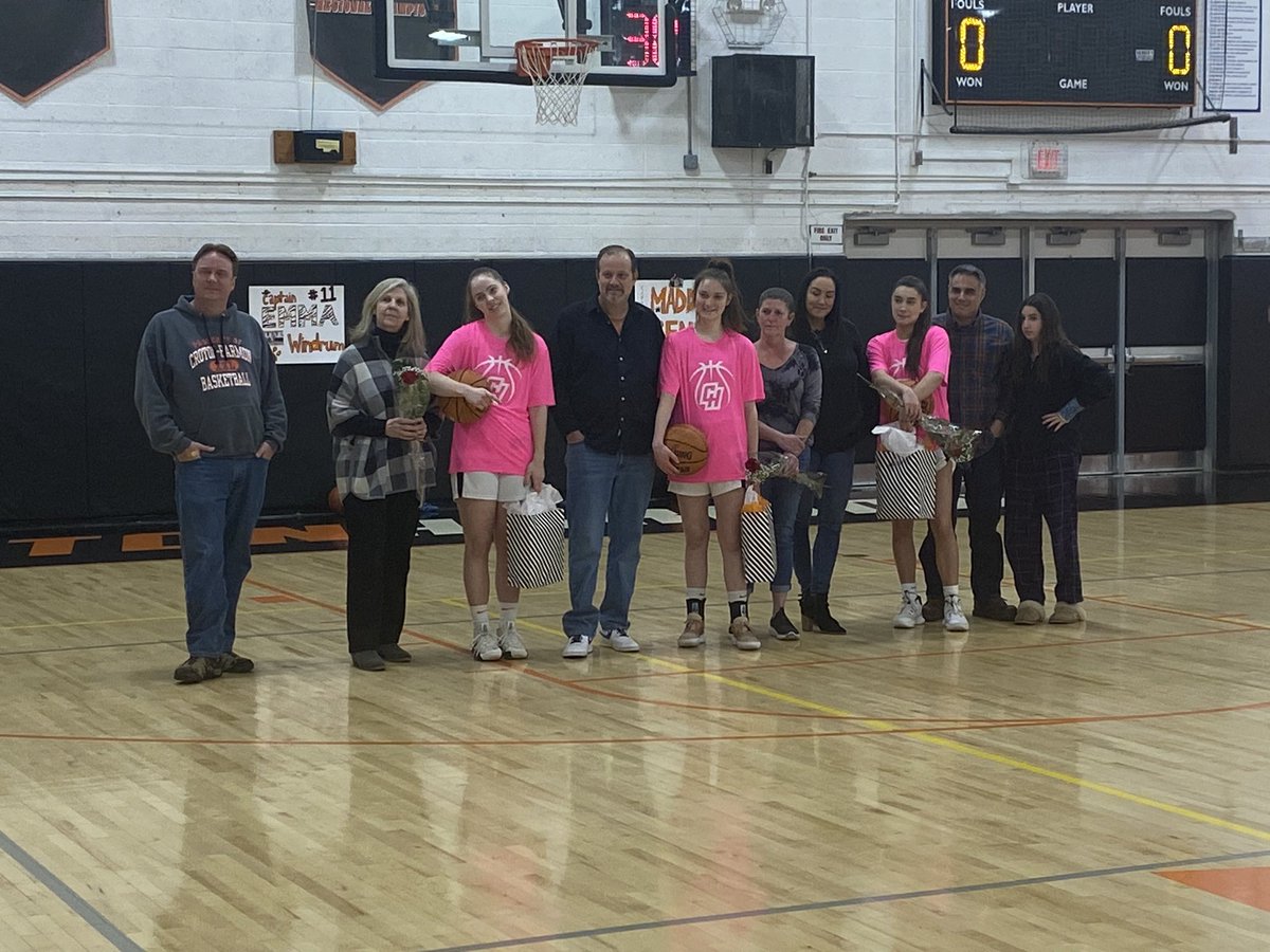 CrotonAthletics's tweet photo. Proud of@our senior Girls Basketball players today! Thanks for all your efforts over the years Maddie, Emma, and Cassidy! https://t.co/RfgHO9yYjI