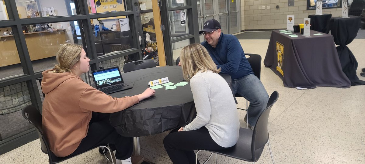 Fun afternoon. Today, round 1 of #ByronBears seniors presented their Life Plans... a culminating product of our district's Profile of a Graduate!