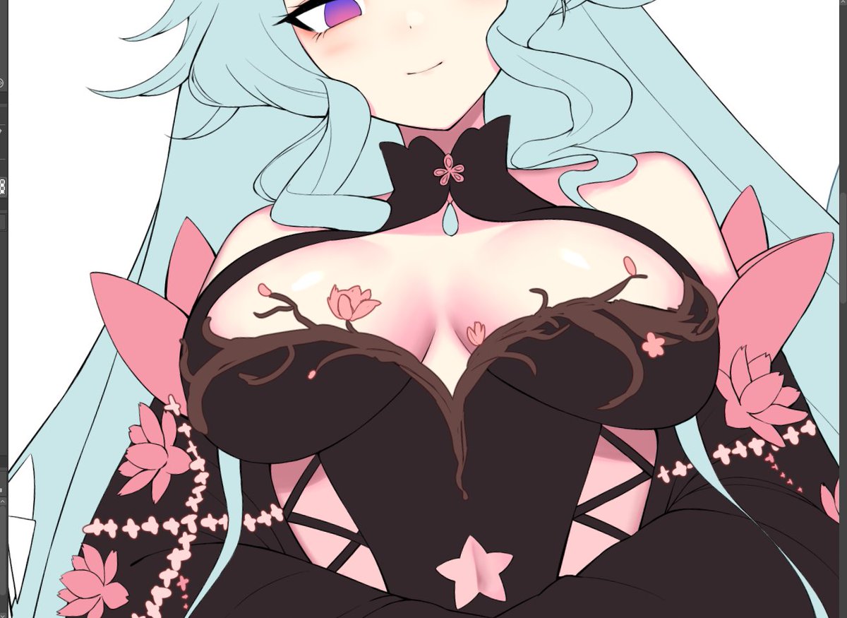 「このアングルのお胸が好きなのでつい描いてしまう 」|やま兎。のイラスト
