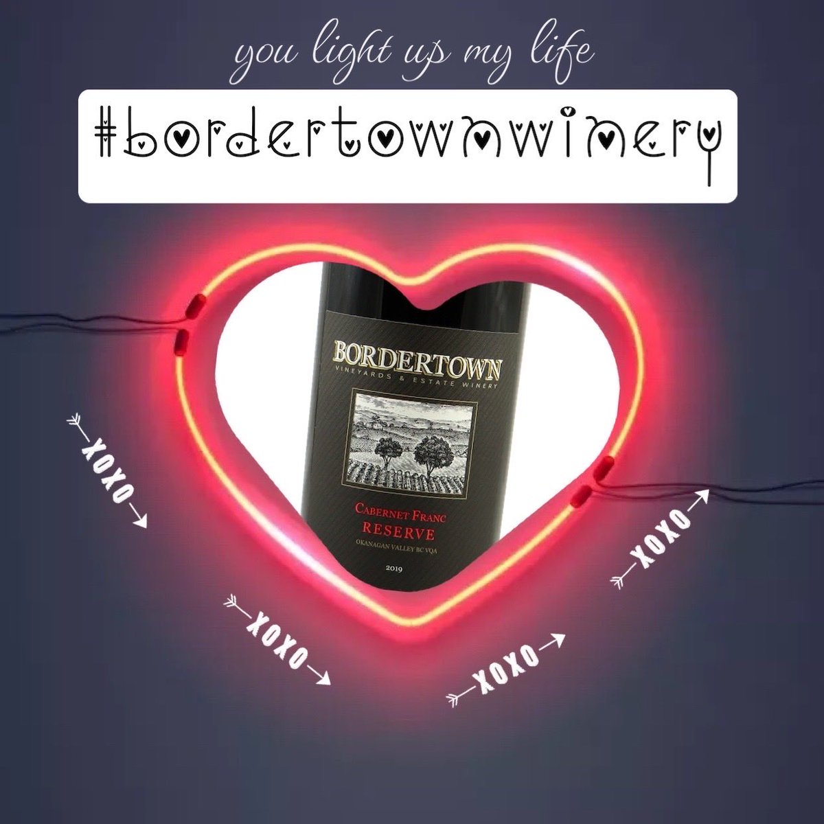 drinkwithstyle's tweet photo. Cozy up with a bottle of Bordertown’s Reserve Cabernet Franc. A sensual blend of rich and elegant flavours perfect for a night in #BordertownWines #DateNight #loveisintheair #WineandDine #RomanticEvening #CoupleGoals #ValentinesMonth #WineNight ❤️❣️💙💜💖 https://t.co/SUXmFzO9K8