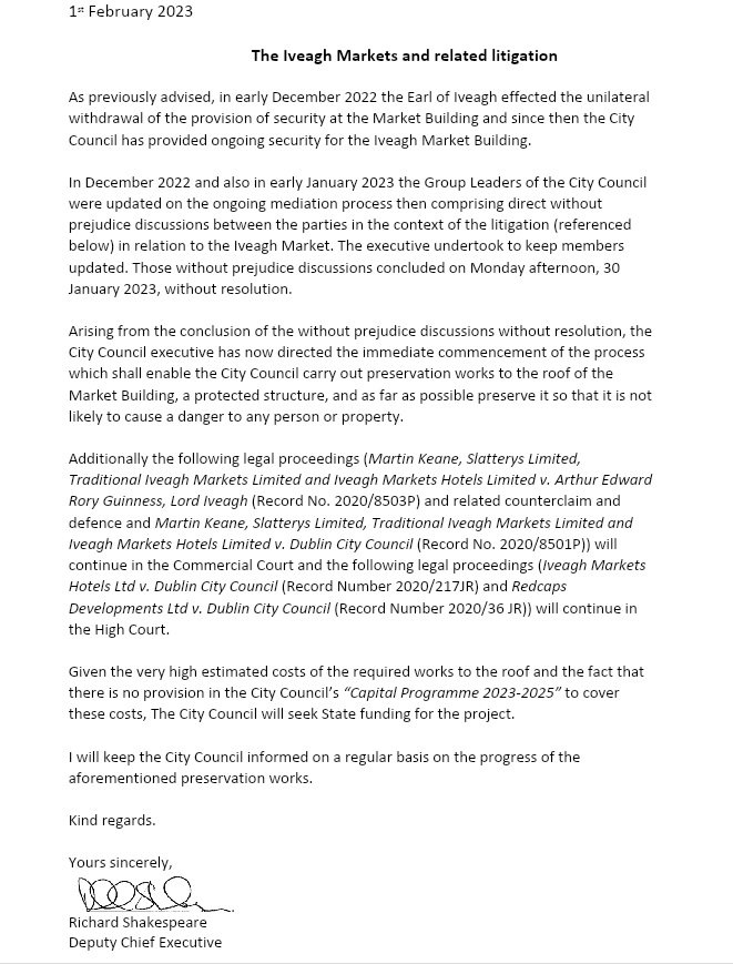 📢 Breaking News Update 01 02 23 📢
The confidential mediation process in the Court has ended between the 3 legal parties with no resolution. We support &amp; welcome  DCCs decision to drive forward to secure GOV Funds to Save the Roof from collapsing. 😄💜🙏 Some Good News for now!