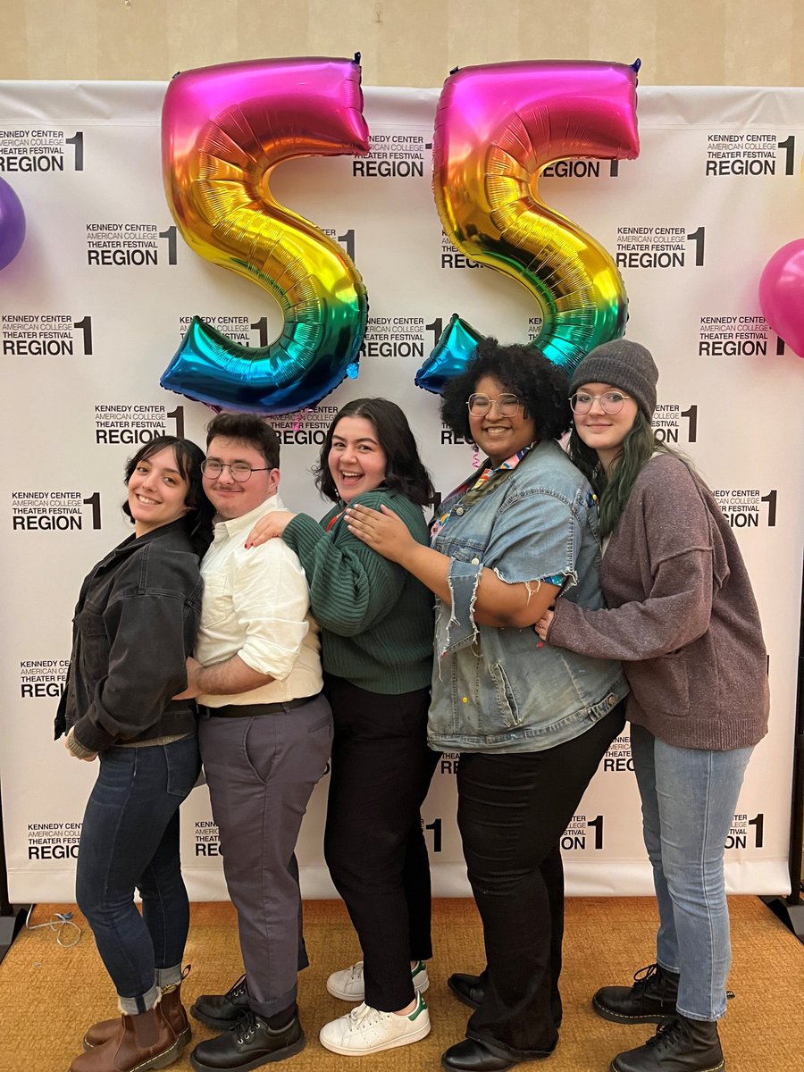 Our Design/Tech/Stage Management students after today’s “dress rehearsal” of their <a href="/kcactfregion1/">KCACTF Region One</a> presentations. Break a leg tomorrow! ⭐