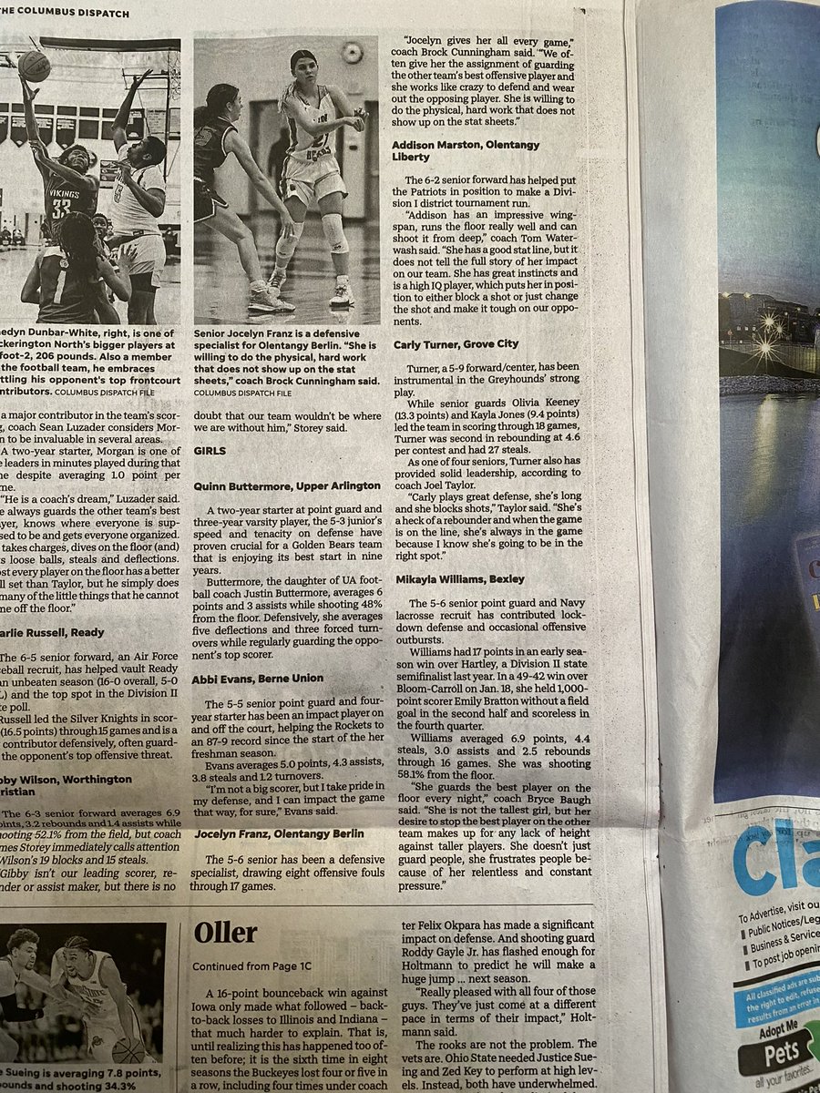 Congratulations to <a href="/jocelynfranz1/">jocelyn franz</a> for being recognized as one of the “Unsung Heroes” in prep basketball by <a href="/DispatchPreps/">Columbus Dispatch Preps</a> for her hard work and effort as a member of <a href="/ladybearsbbk/">Berlin Lady Bears Basketball</a> Well deserved, Joc!! 💪🏻😤🐻🏀<a href="/BerlinBearsAD/">Olentangy Berlin High School Athletic Dept</a> <a href="/Todd_spinner/">OlentangyBerlinBears</a> #ClawsUp