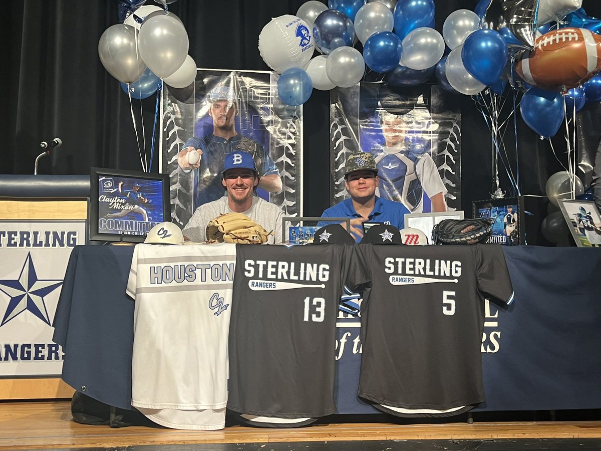 A big congratulations to 2 of our seniors today. <a href="/claymixon2023/">Clay Mixon</a> signing with <a href="/BlinnBaseball/">Blinn College baseball</a> and <a href="/23LuisFuenmayor/">Luis Fuenmayor</a> signing with <a href="/CiscoBaseball1/">Cisco Baseball</a> . A very bright future ahead for these 2 young men!