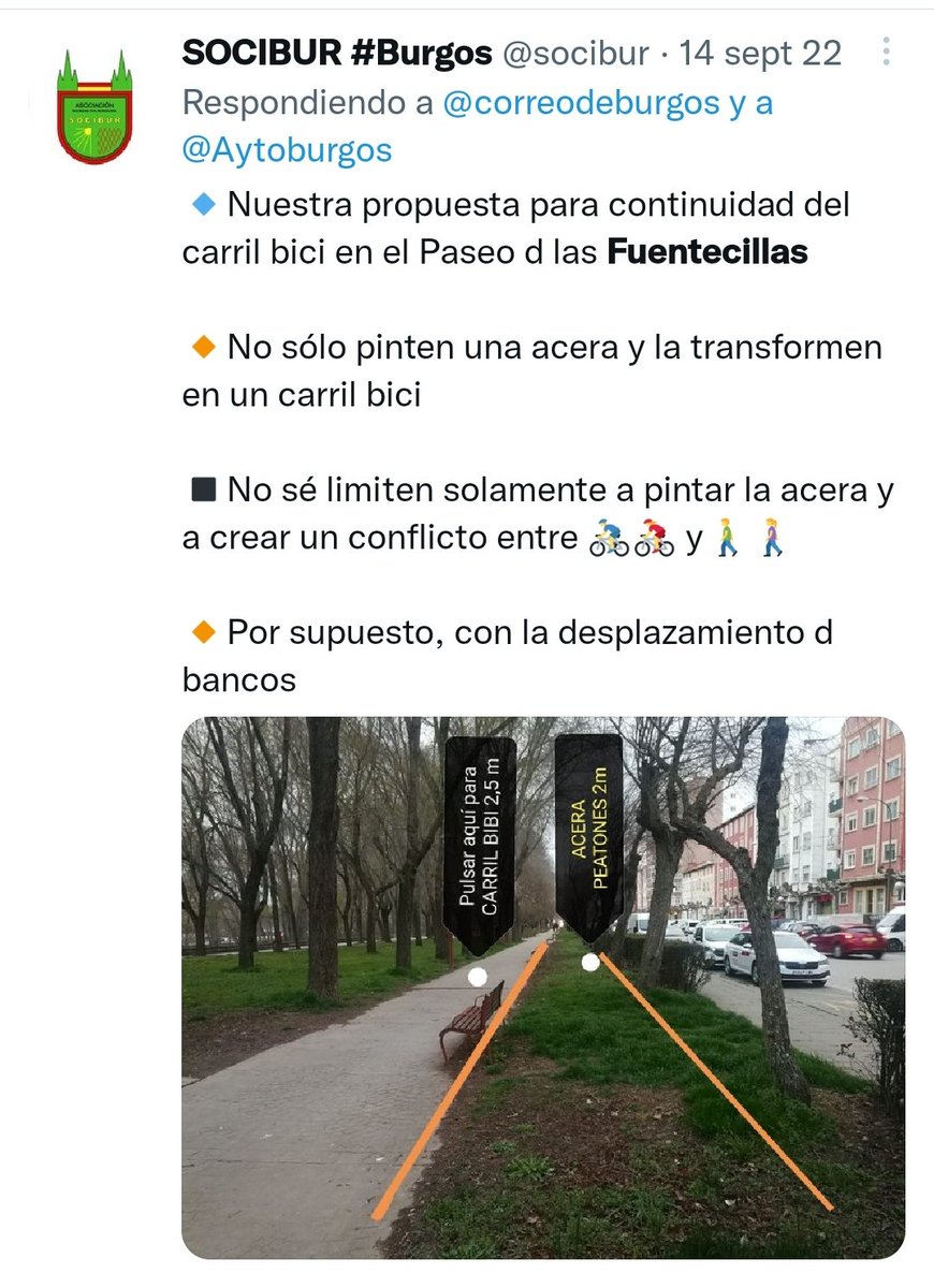 <a href="/correodeburgos/">El Correo de Burgos</a> <a href="/danidelarosa/">Daniel de la Rosa / ❤🤎</a> 👁️‍🗨️ Otras dos proposiciones en la zona relativas a la continuidad del carril bici, que por seguridad de 🚶,🧑‍🦼 y 🚴 se deberían llevar a cabo.