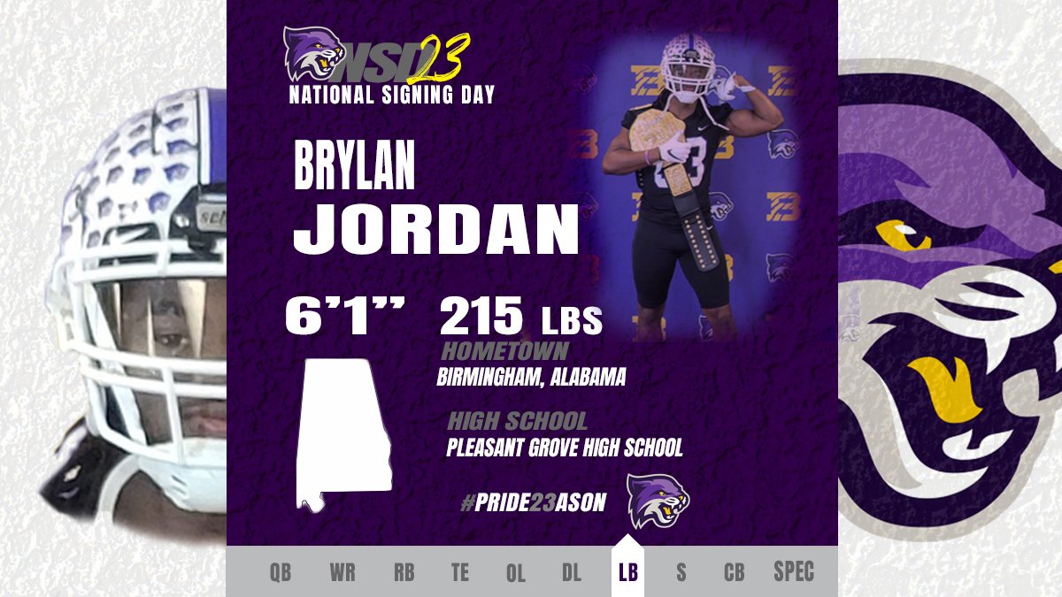 ✍️ Brylan Jordan is 🔒 into being a Wildcat!

Welcome, @Brylan_jordan!

🏈 LB | 6-1 | 215
📍 Birmingham, Alabama
🏫 Pleasant Grove HS

#ChasingGreatness|#Pride23ason
| #NSD23