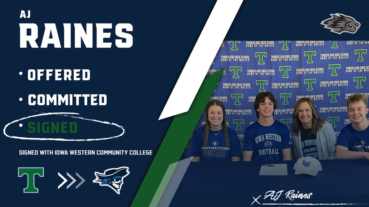 thsactivities's tweet photo. Congrats to AJ Raines for signing to play football at Iowa Western College! https://t.co/wTwyfBRbpw