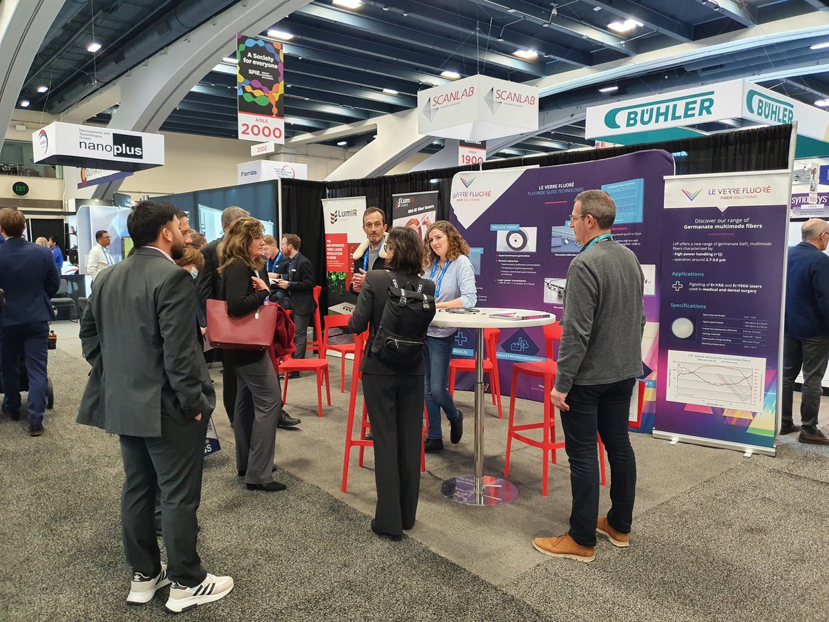 Day 2 at @PhotonicsWest. What an amazing event. A lot of visitors at @LeVerreFluore booth. Come to meet our team and LumIR Lasers team in Hall ABC Booth 2154. #fiberoptics #lasers #photonics