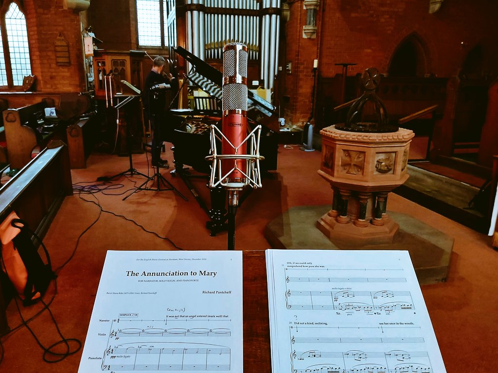 Had a really fun time recording the narration for Richard Pantcheff's chamber music on Sunday evening with @Victoria4tet. Some really great stuff!