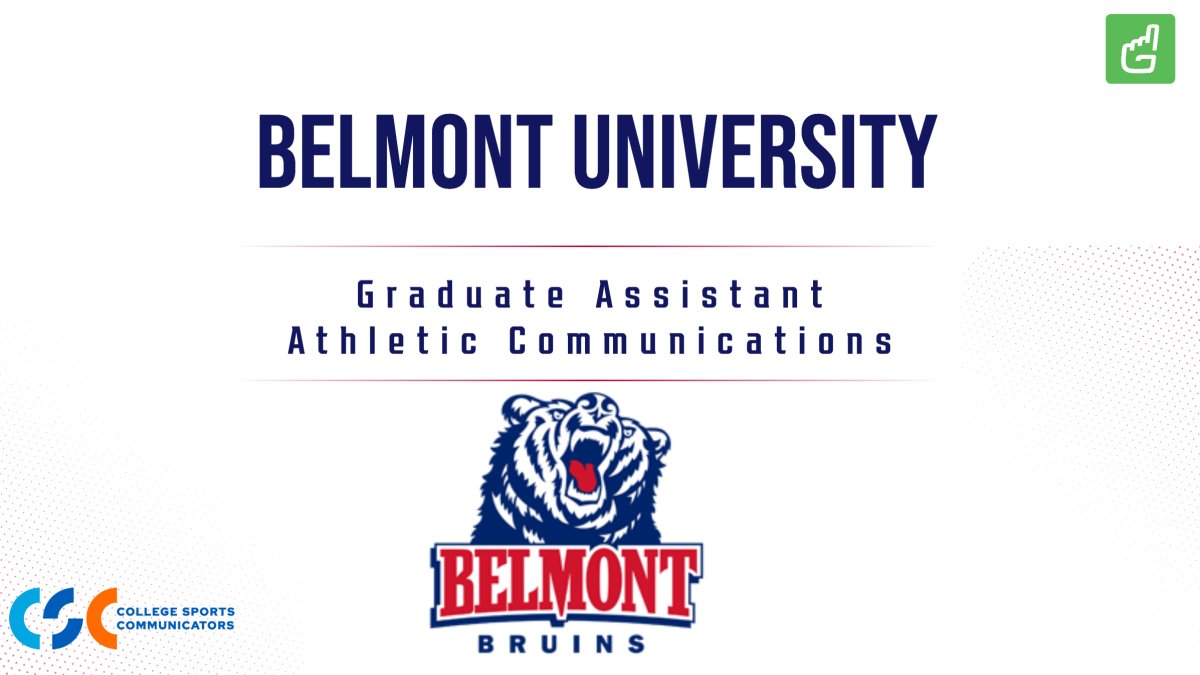 JOB POSTING 🚨🚨 - <a href="/GoBelmontBruins/">Belmont Athletics</a> Graduate Assistant, Athletic Communications

…center.collegesportscommunicators.com/jobs/18125540