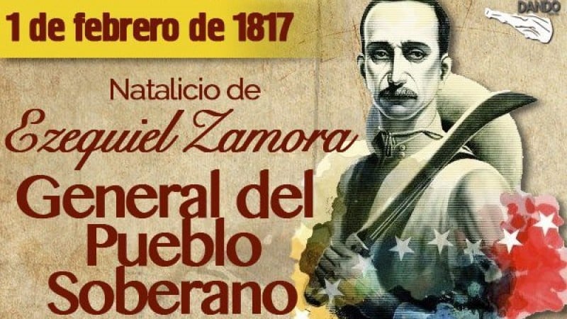 206 años del natalicio del General del Pueblo Soberano "Ezequiel Zamora". Un símbolo de igualdad social y rebeldía popular contra las oligarquías, Un patriota leal a las causas del pueblo humilde, factor clave del pensamiento y acción del cmdte Hugo Chávez 
#EzequielZamora 
#1feb