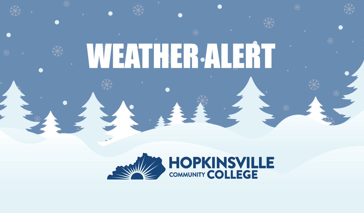 ⚠️ Due to inclement weather and hazardous conditions, all HCC campuses will be operating remotely on Thurs., Feb. 2. Students, check your email and Blackboard for communication from faculty. Remote student services will be available at  hopkinsville.kctcs.edu/current-studen… #snowday